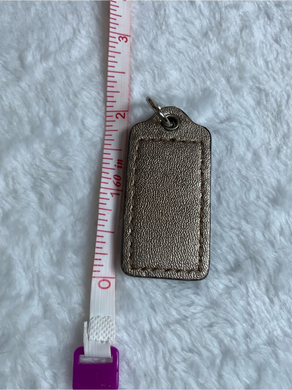 Coach Metallic Leather Key Tag - Bronze (87) - Picture 2 of 2
